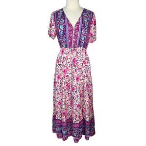 Zaful Womens Maxi Dress Pink Purple Size Large New
